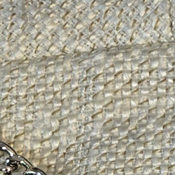 WHITE HOUSE BLACK MARKET Sz 12 Tweed Cap Sleeve Jacket Peplum Ivory - Picture 4 of 9